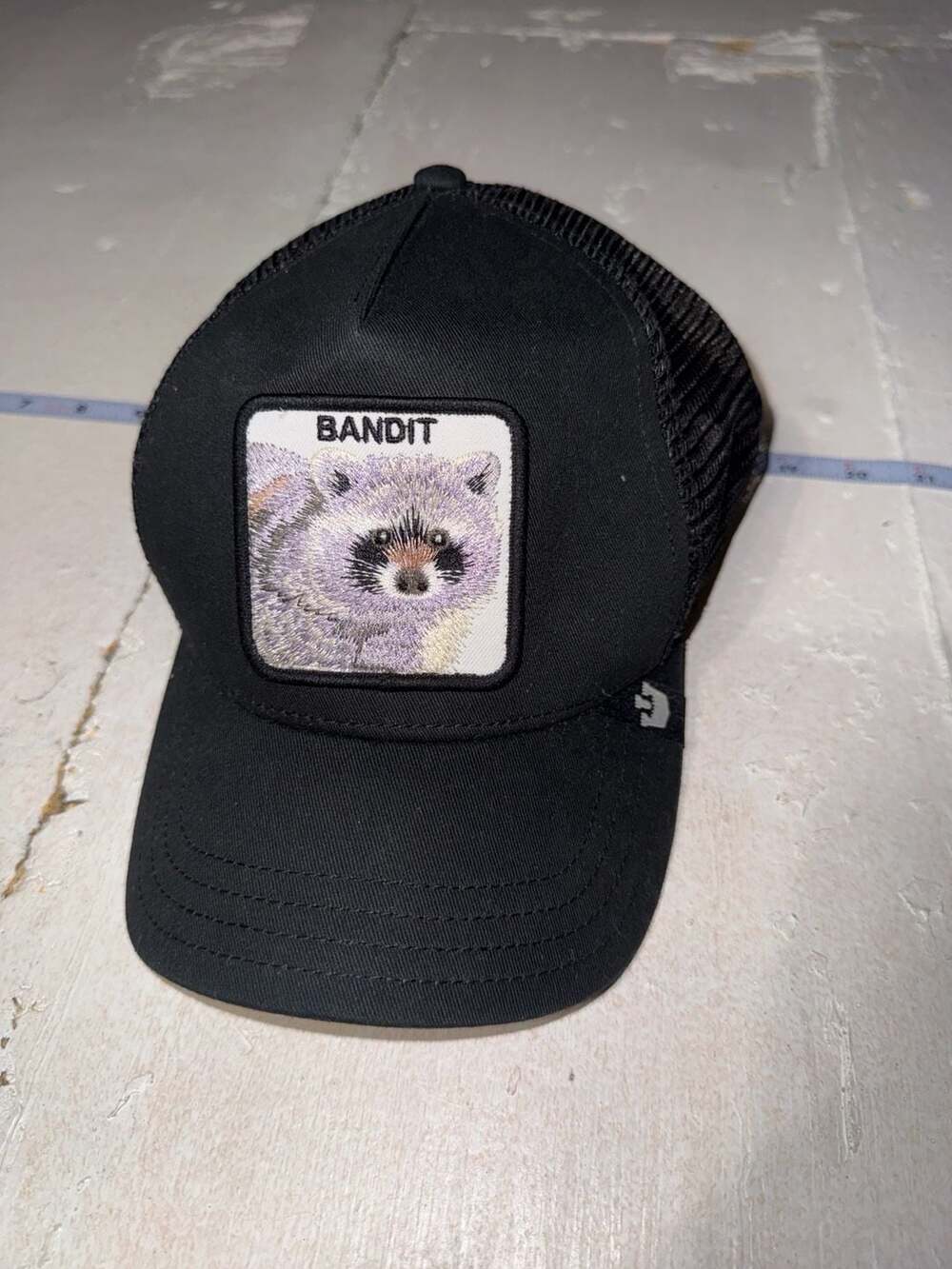 Goorin Bros. The Bandit Raccoon Black Mesh Trucker Snapback Hat